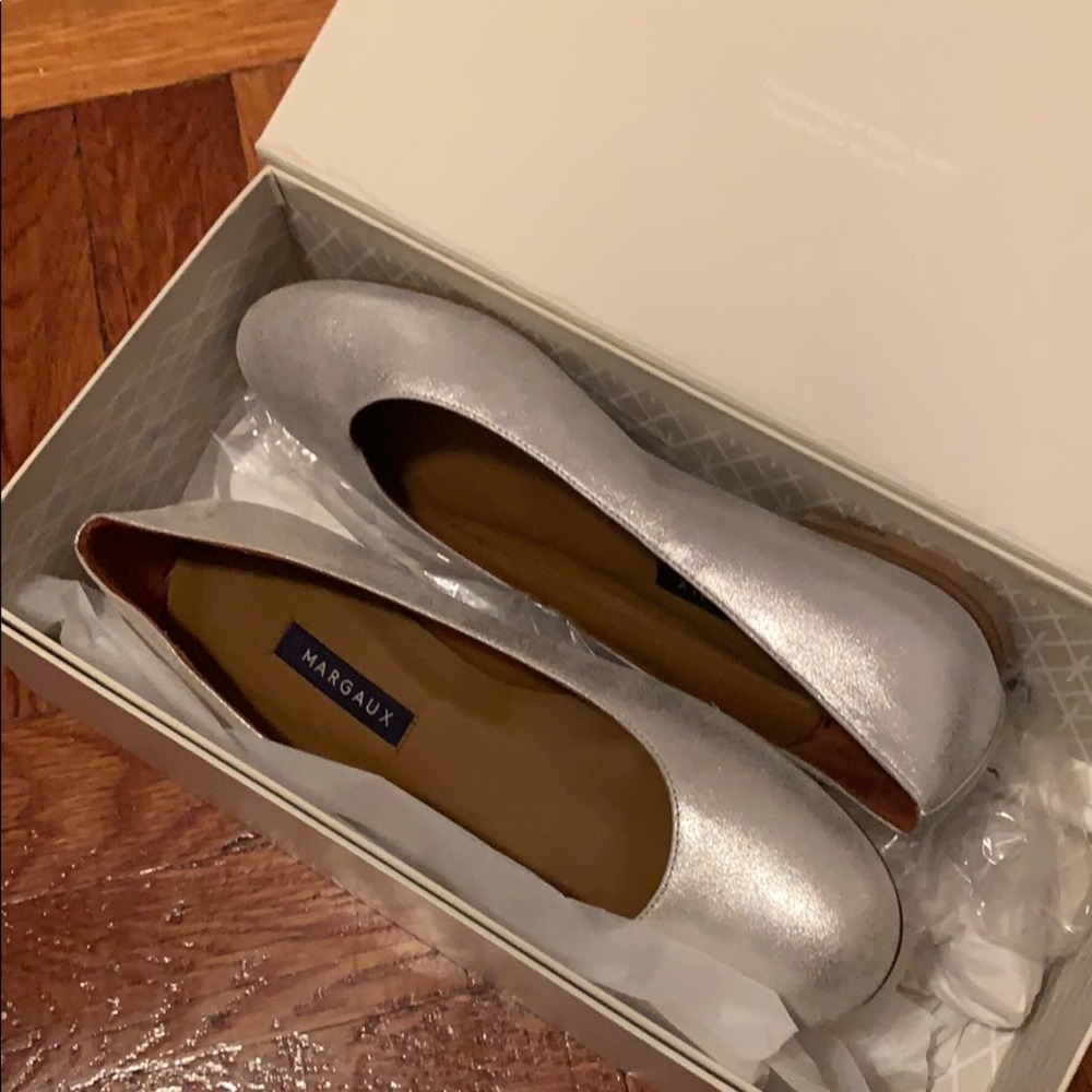 Silver Margaux Italian suede flats